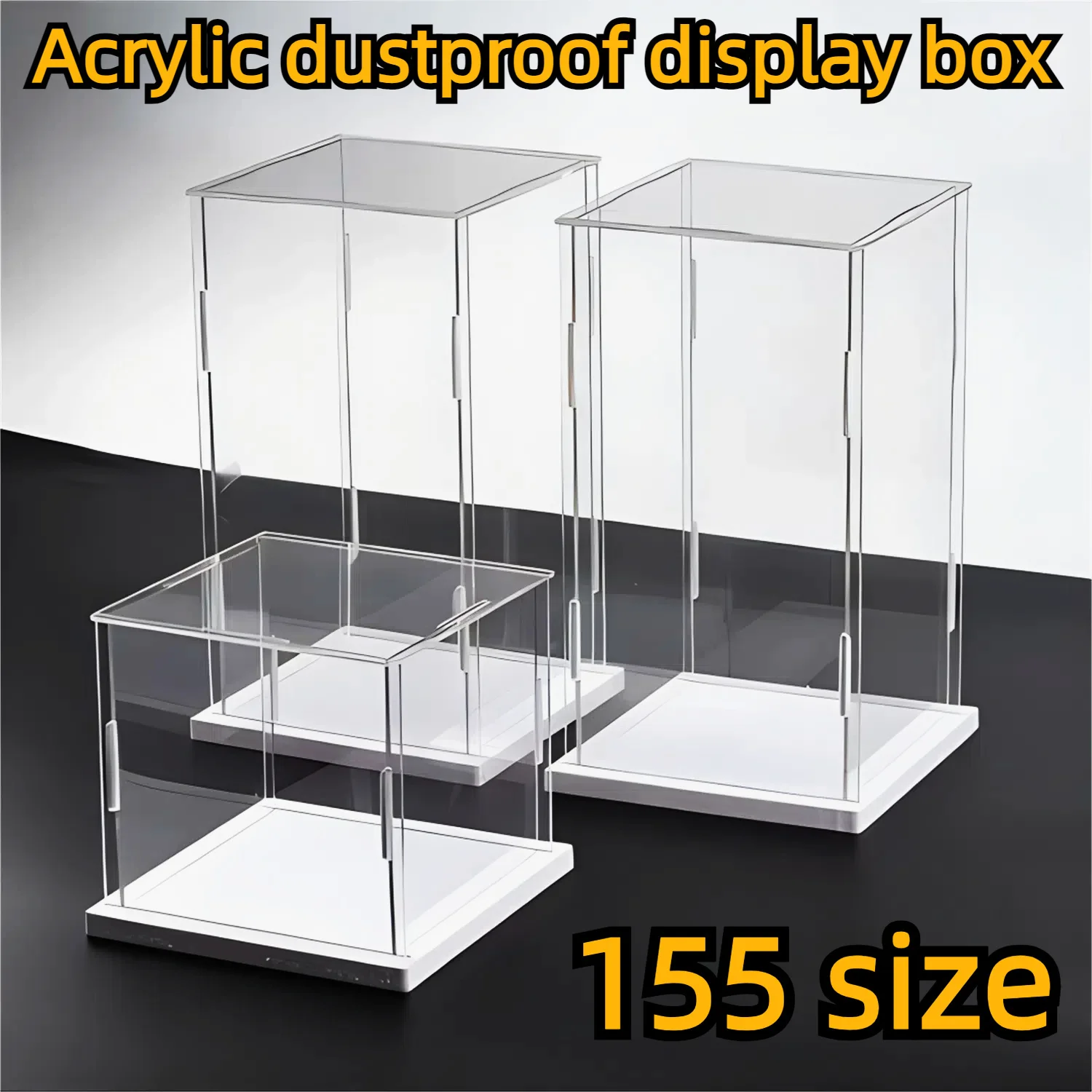 1 piece, transparent acrylic display box, storage dustproof protection display cabinet, suitable for dolls/toys/collectibles