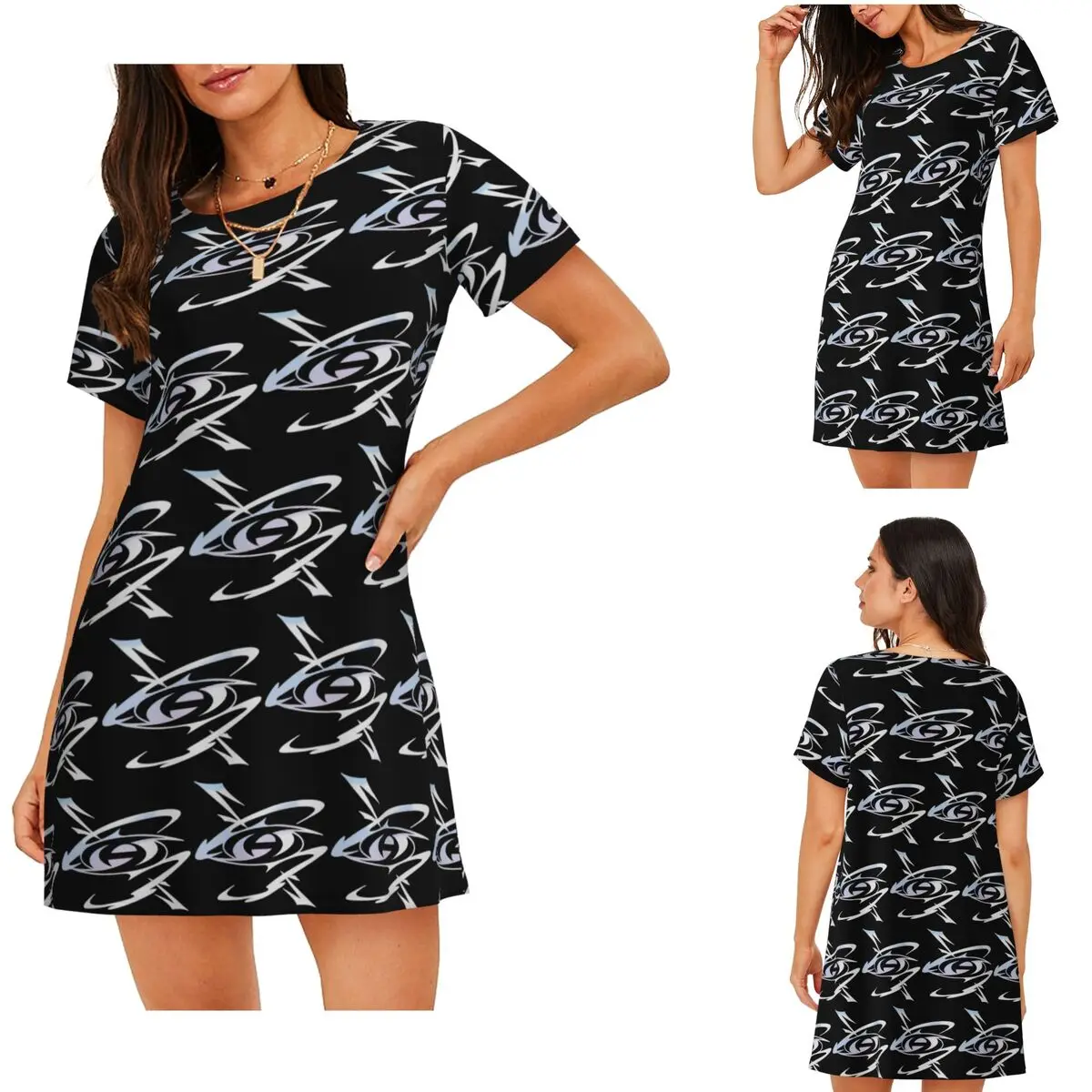 Kpop ATEEZs Logo A TEEnager Zs Short Sleeves Nightdress For Sleeping Sleepshirts Women Short Sleeve Nightgowns Soft Pajama Dress