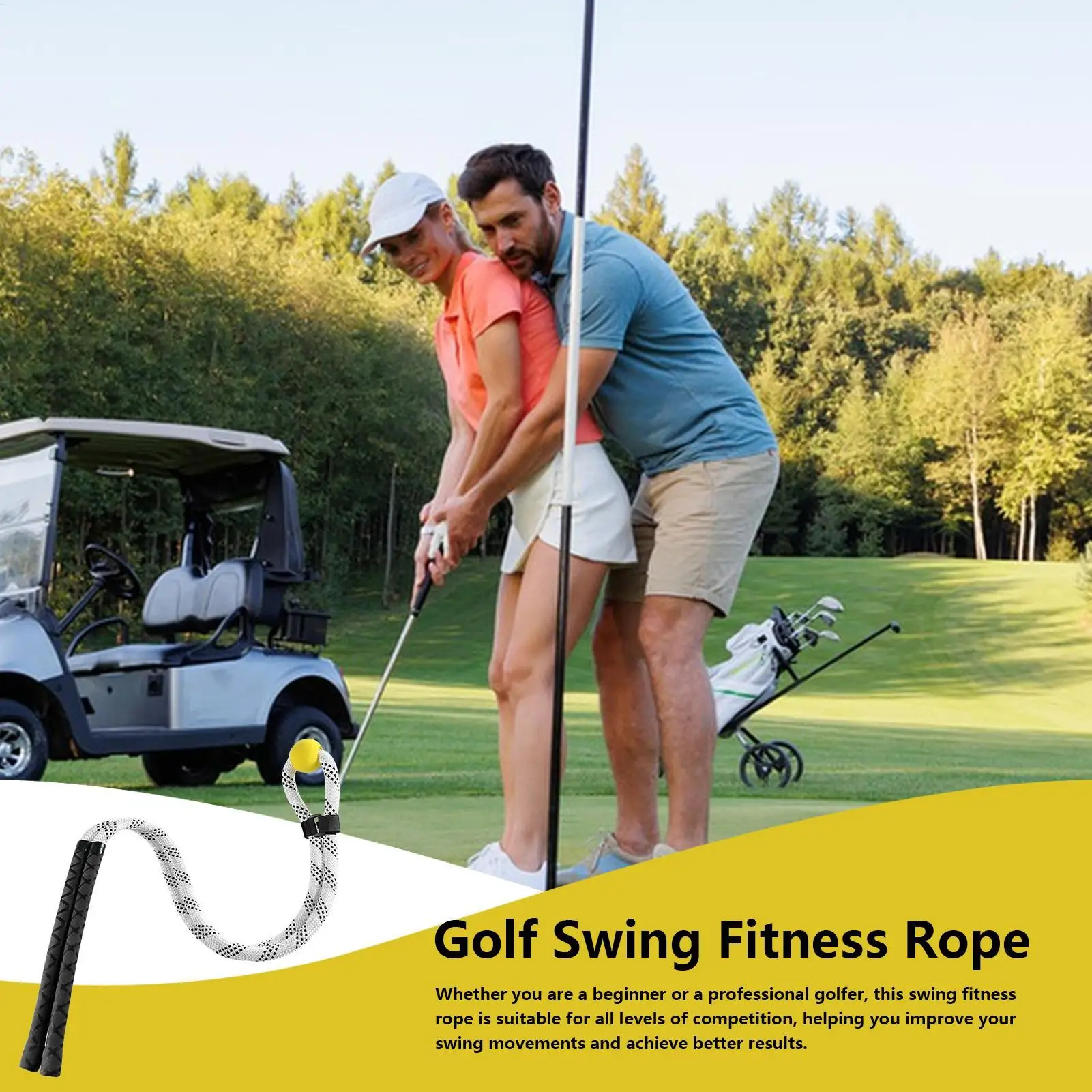 

Golf Rope Swing Trainer Warm-up Golf Training Practice Aid With Ball Golfer Practice Fitness Assistance For Women Men Father Dad