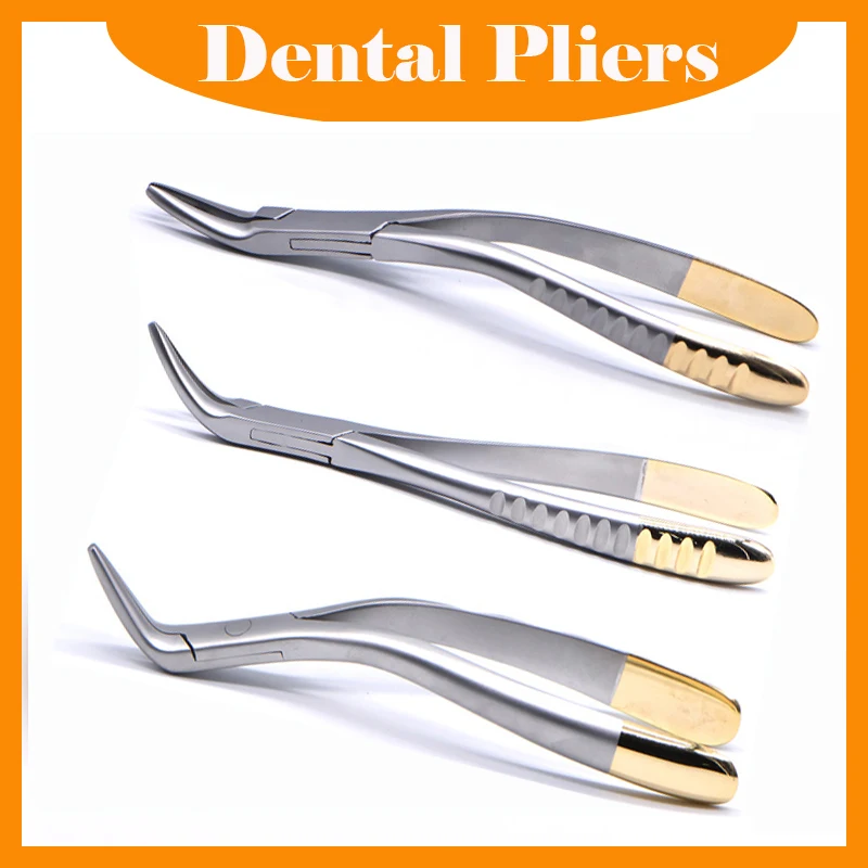 

1/3Pcs Dental Residual Root Tweezers Tooth Extraction Forceps Curved Maxillary Mandibular Teeth Universal Pliers Dentistry Tools