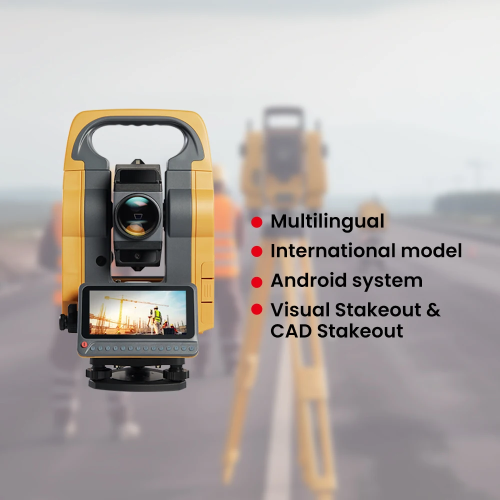 Hi-Target HTS-720Smart Android SystemTotal Station Visual Guidance CAD Stakeout Optical Land Surveying Instrument OEM