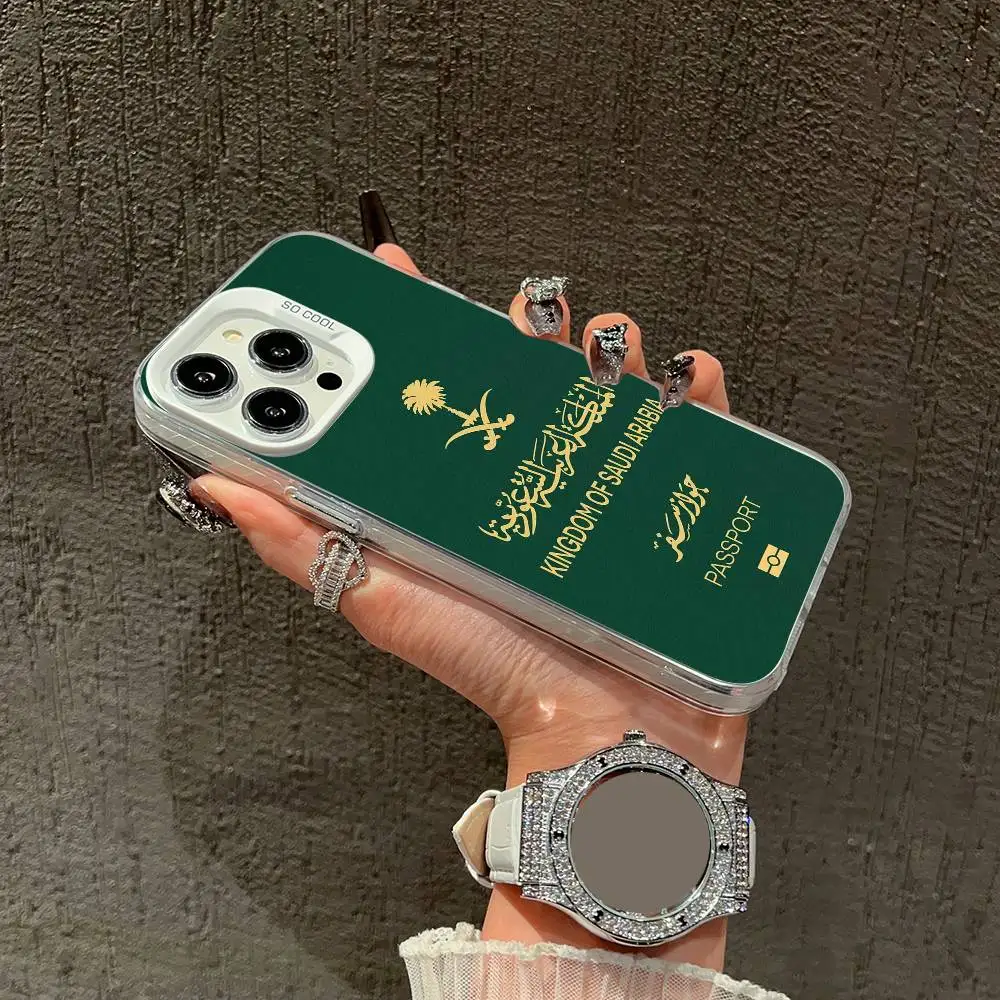 حافظة هاتف لهاتف آيفون 17,16,15,14,13,12,Pro,Max,Plus,E,SE4,Air,غطاء ناعم لجواز السفر في المملكة العربية السعودية ملون صغير #3