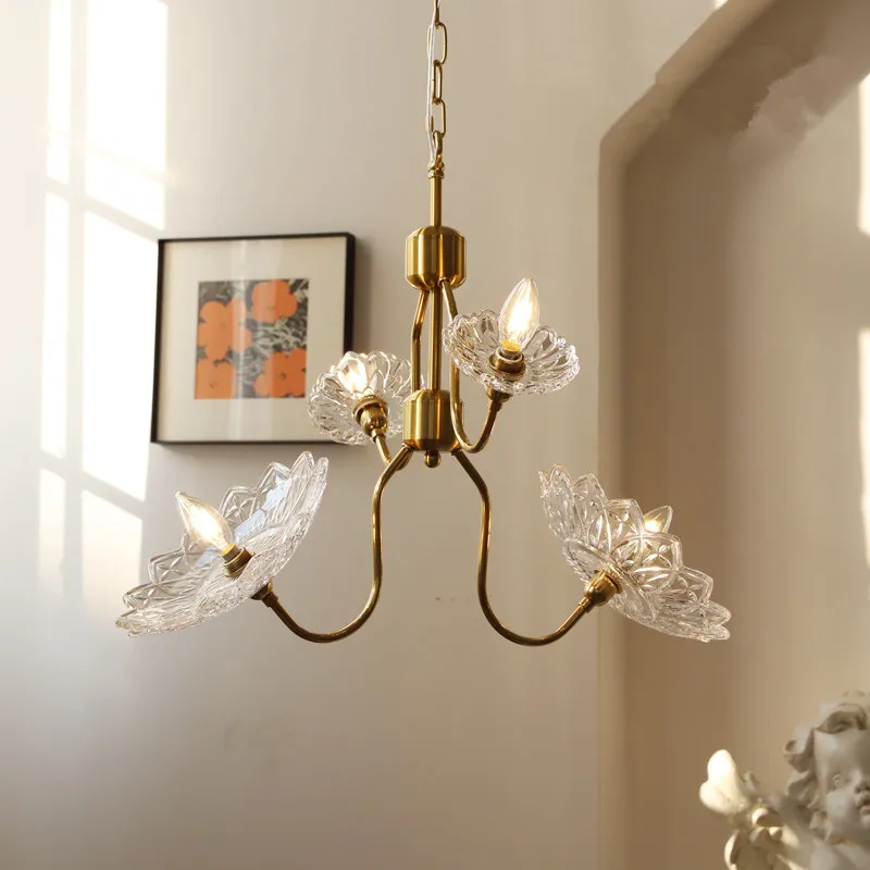 Dining room, bedroom, cloakroom, French designer lamps, American minimalist butterfly glass chandelier