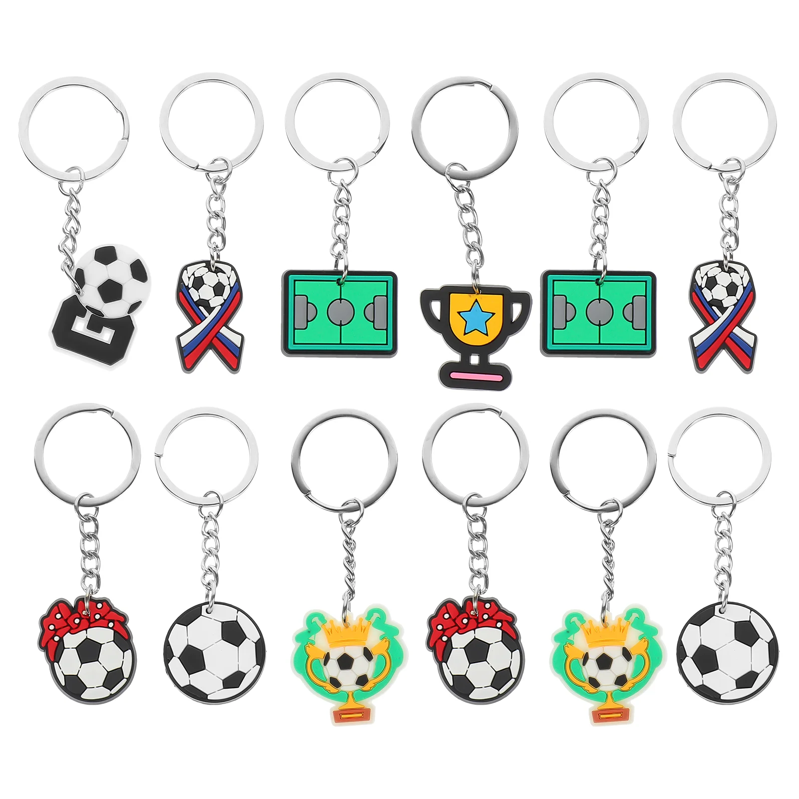 

35 Pcs Sports Ball Keychain Bag Pendant Ring Soccer Hanging Iron Backpack Decoration