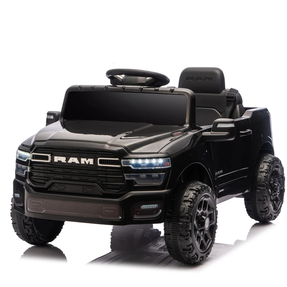 Licensed Dodge RAM 3500 12V Kids Ride On Truck 2WD & Rear Shock Suspension LED Headlights &Low Battery Alarm ride on toys age 3+