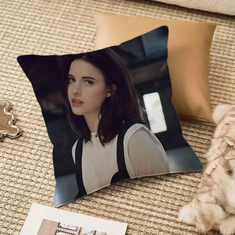 M-Margaret Q-Qualley صورة كيس وسادة مكافحة الغبار المخدة غير مرئية سستة حريري أفخم أريكة