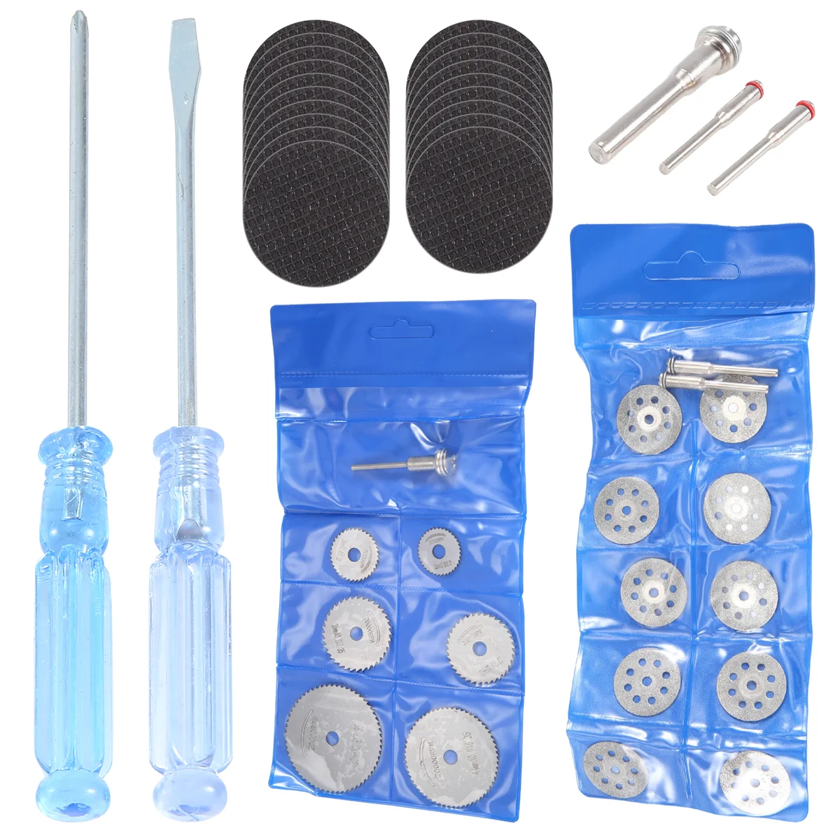 36Pcs Cutting Wheel Set for Rotary Tool, HSS Circular Saw Blades 6Pcs, Resin Cutting Discs 20Pcs Diamond Cutting Wheels 10Psc