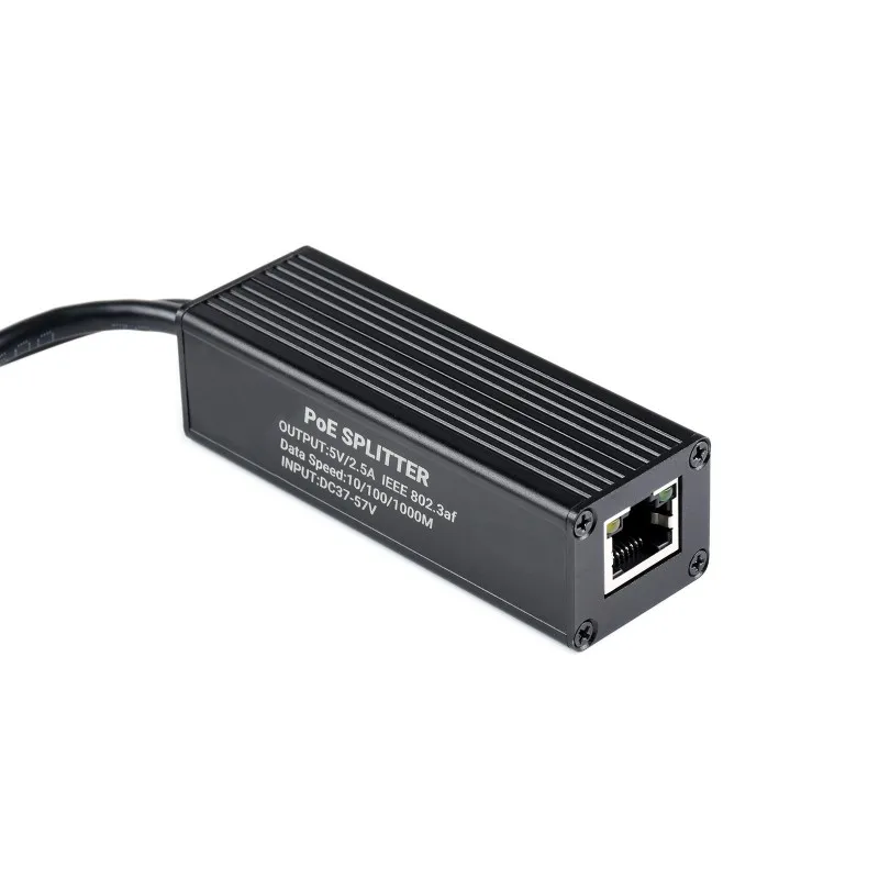 Przemysłowy Gigabit PoE Splitter, metalowa obudowa, 5V 2.5A typ-C Out