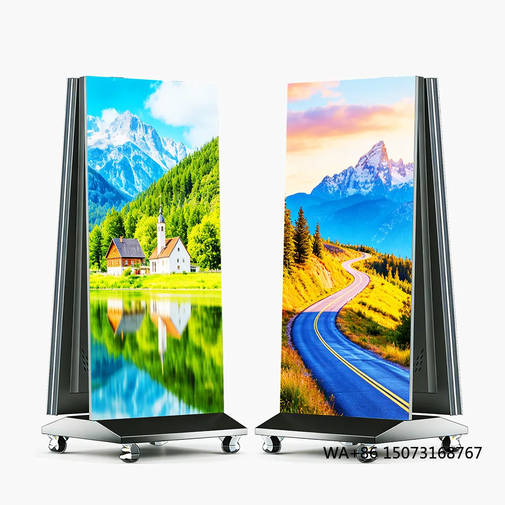 

Outdoor Indoor Swimming Pool hd Movable Gob Led Folding Poster Display P2.5 P1.8 Foldable Led Advertising Screen