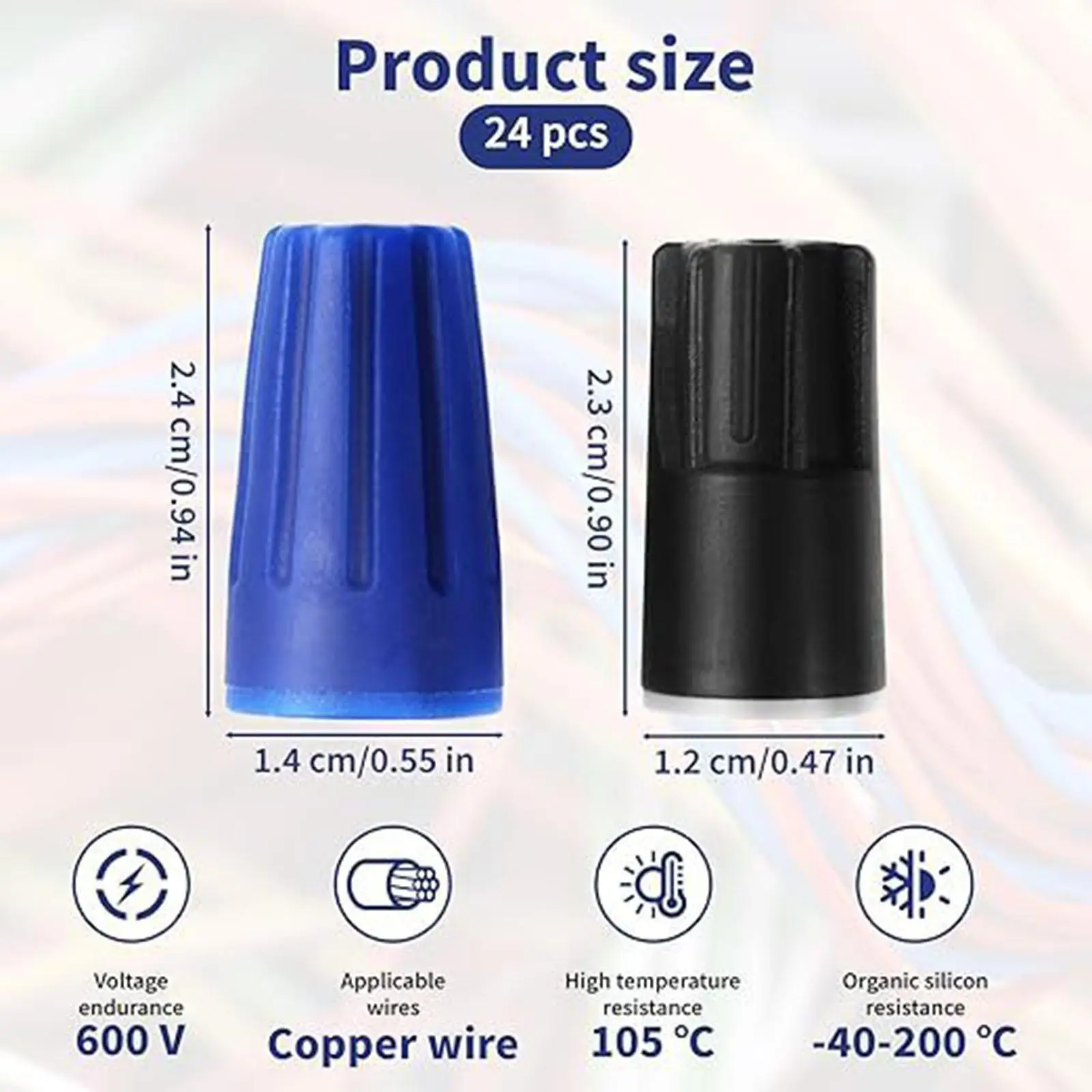 24x تويست على موصل الأسلاك يستبدل الملحقات المهنية توصيل الأسلاك الكهربائية غطاء سلك محمول سهل المسمار على الغطاء