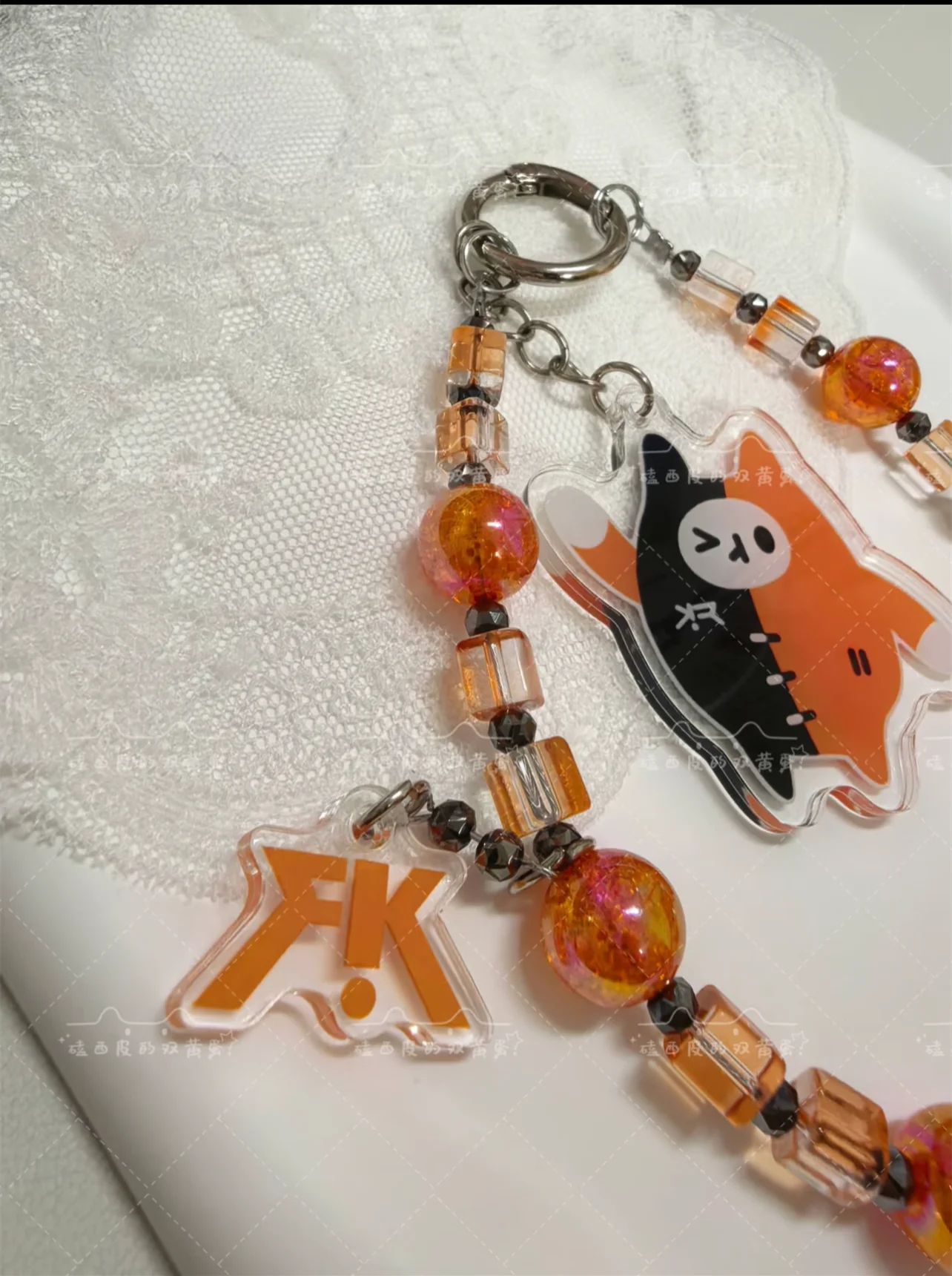 Handmade Thai Star TV Series คาธ The Eclipse First Khaotung Yuzumumu Lanyard Hanging Rope Beaded Phone Chain Hanging Cord 4