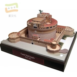 World Famous Buildings Architecture Series Windmill Temple Hotel Fountain Building 3D Paper Model DIY Handmade Toy