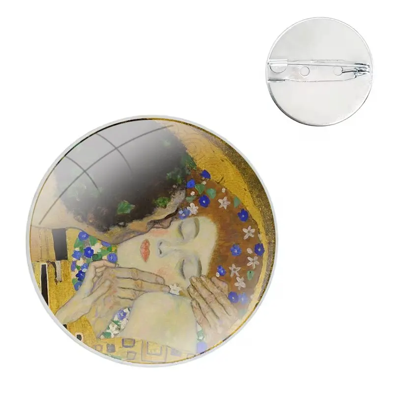 The Kiss by Gustav Klimt Badge Брошь, заколка, аксессуары для одежды, рюкзака, украшения, подарок