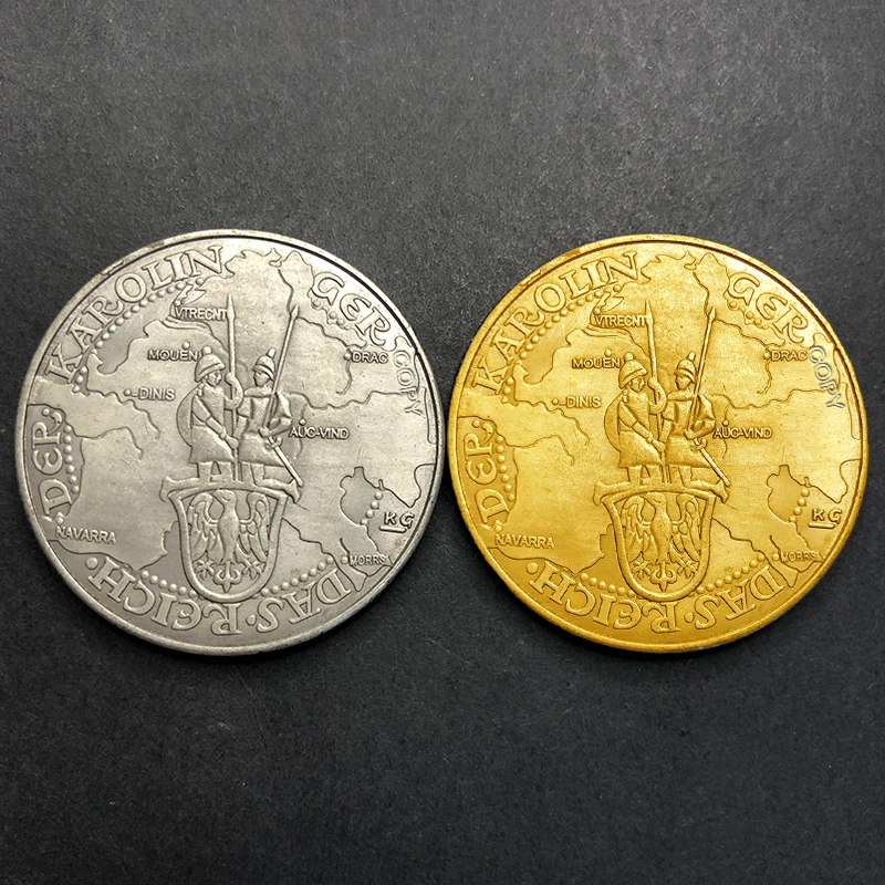 Duitsland 742-814 Carolvs Kopiëren Goud/Zilver Verzamelen Herdenkingsmunt Antieke Uitdaging Medaille Huisdecoratie Ornamenten Cadeau