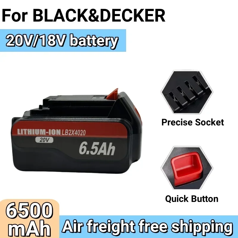 100% original 20V 12800mAh Li-ion Rechargeable Battery Power Tool Replacement Battery for BLACK & DECKER LB20 LBX20 LBXR20