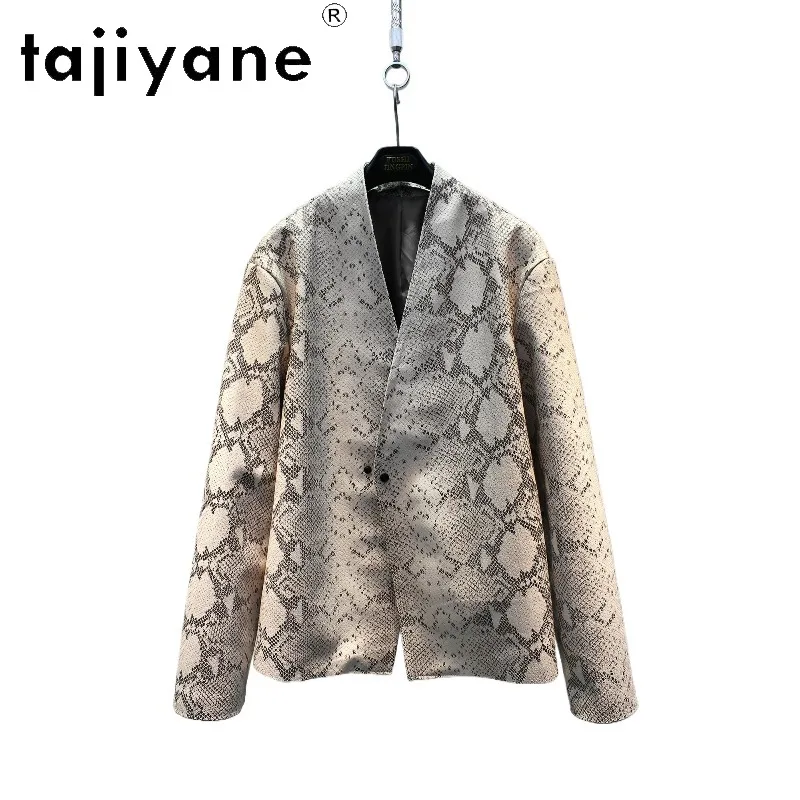 TAJIYANE Italian Suede Sheepskin Genuine Leather Jacket Women Outerwear Vintage Leather Blazer Jackets Couple‑Style Coat Jaqueta