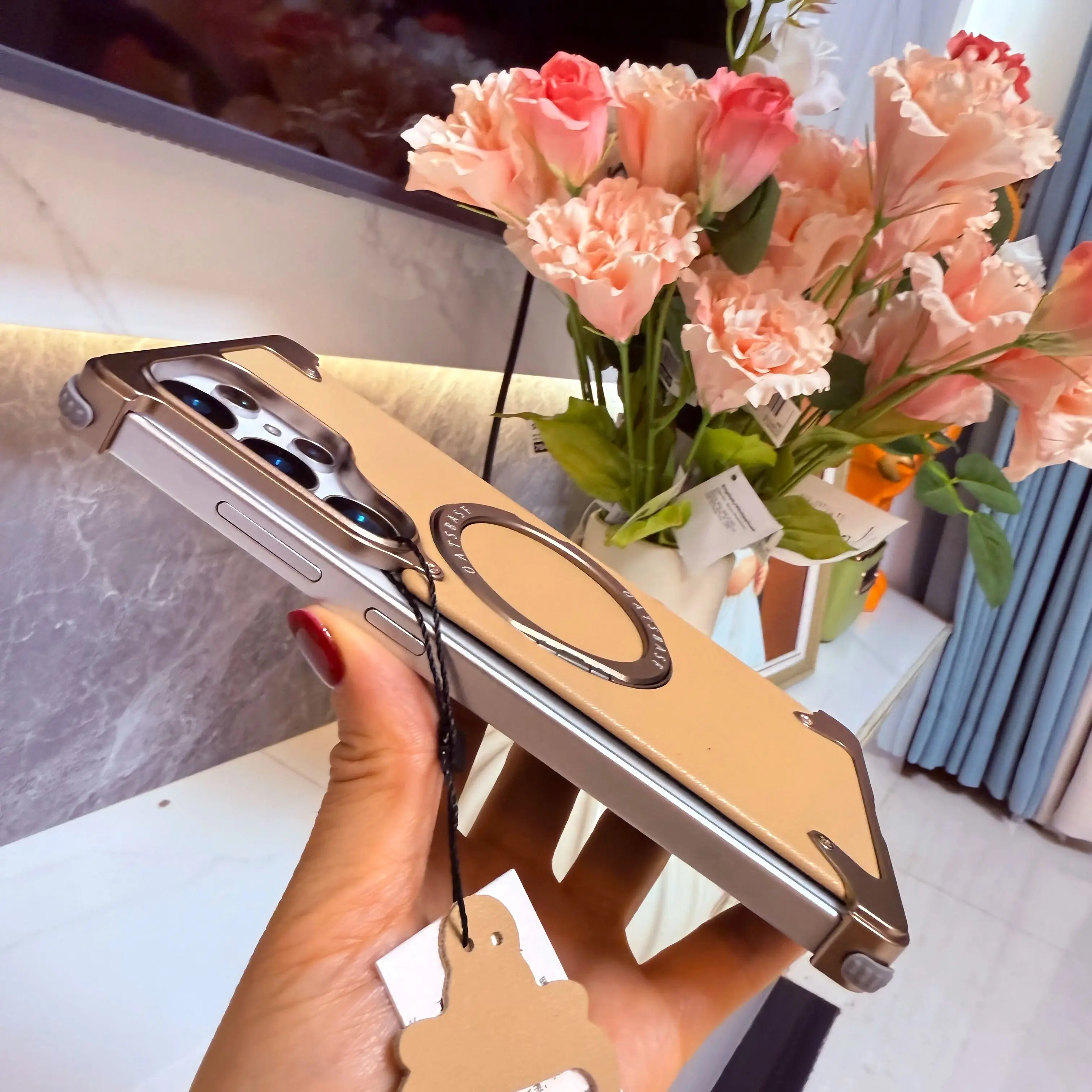 

Металлический чехол для телефона с магнитным поворотным кронштейном для Samsung Galaxy S23 S24 S25, бескаркасная металлическая задняя крышка из ультра-алюминиевого сплава