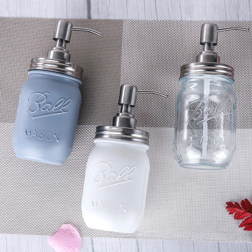 1pc glass wash free hand sanitizer bottle 500 shampoo bath gel lotion sub bottled press foam pump head empty bottle