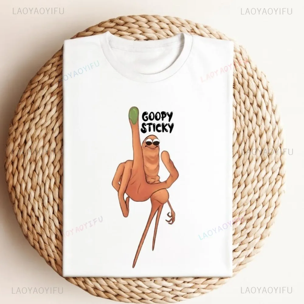 Marcus The Worm Goopy Sticky Meme T-Shirt Internet Humor Clothing Casual Fashion Loose Cotton Short Sleeve Women Man Tshirt