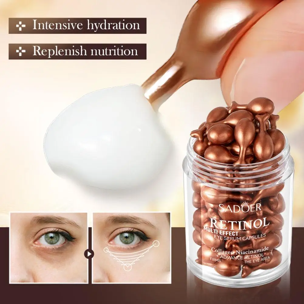 Retinol Anti Wrinkle Eye Serum Capsules Firming Lifting Remove Dark Circles Eye Bags Puffiness Moisturizing Whitening Eye Care