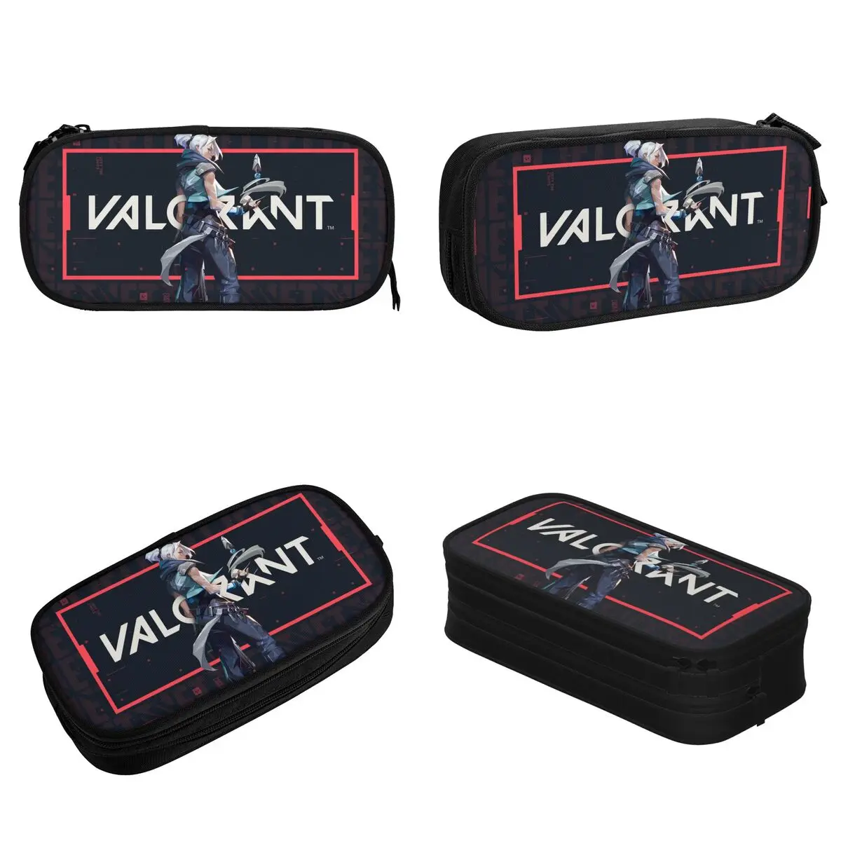 Valorant Shooting Game Pencil Cases New Computer Accessories Pen Bag Student Large Storage Students School Cosmetic Pencilcases