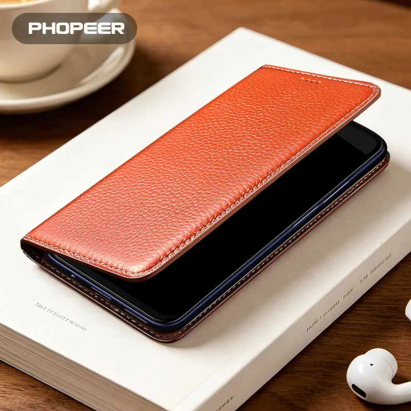 Luxury Genuine Leather Phone Case For Oneplus Ace 6/5/3/2 T V Pro Ultra Racing Litchi skin pattern card case