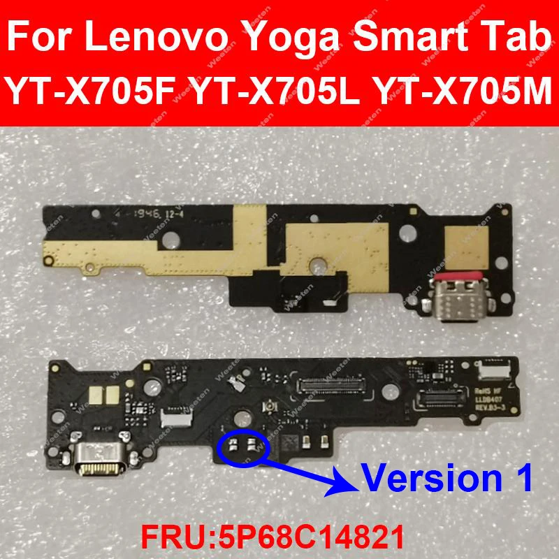 Imagem -02 - Carregamento Usb Dock Board para Lenovo Yoga Smart Tab Yt-x705f X705l X705m Porta Carregador Cabo Flex Substituição