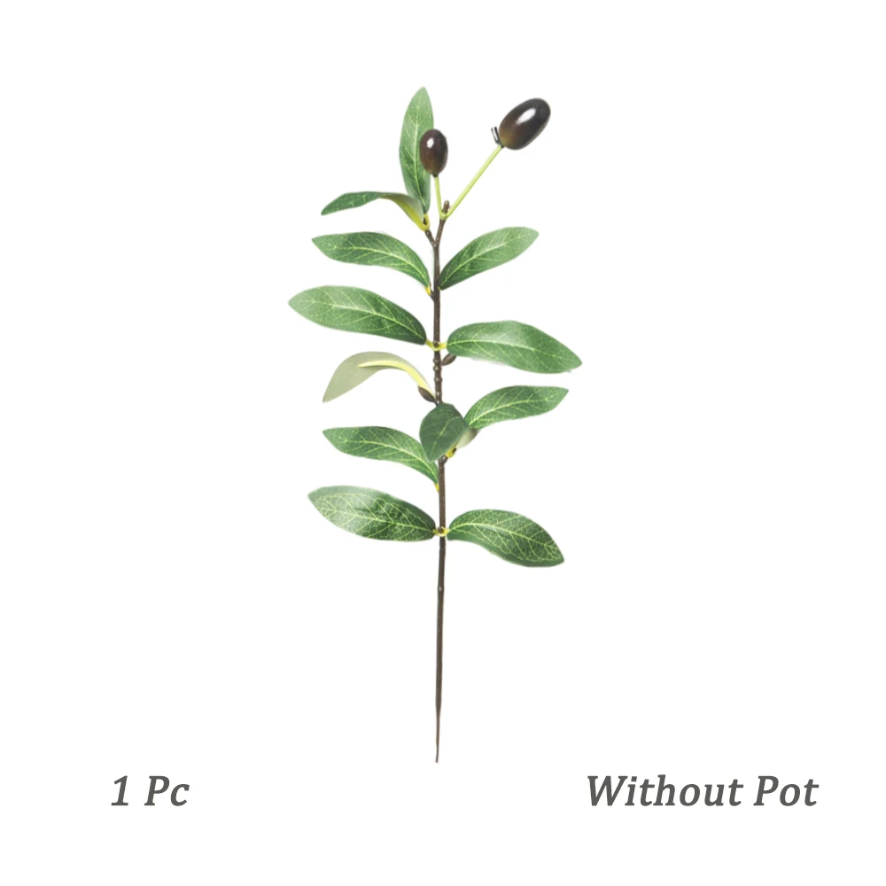 35 cm künstlicher Olivenzweig, künstliche Pflanzen, grüne Olivenblätter, Schaumbeere, kleine Palmfrucht für Zuhause, Garten, Hochzeit, Party, Dekoration – Detail 10