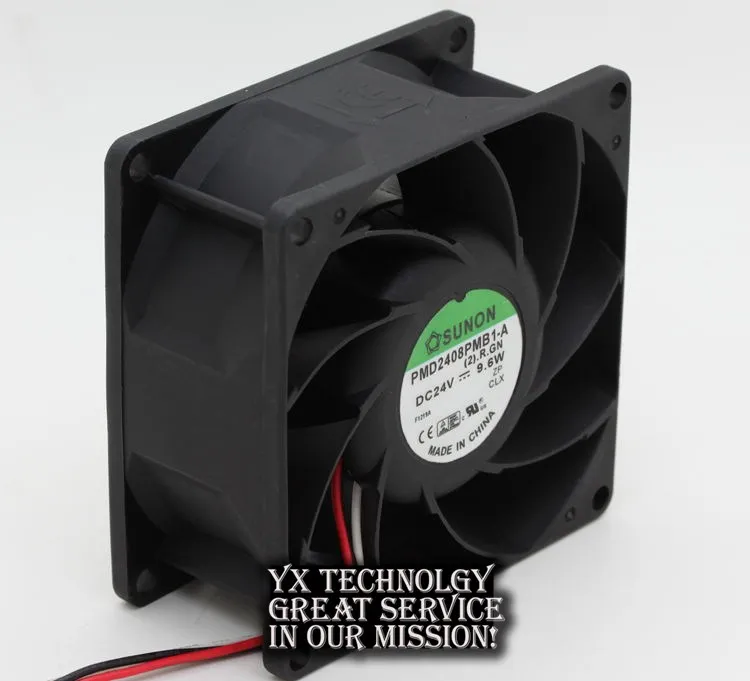 For SUNON 80*80*38mm 3-wire  PMD2408PMB1-A (2).GN 80mm 8038 24V 9.6W cooling fan