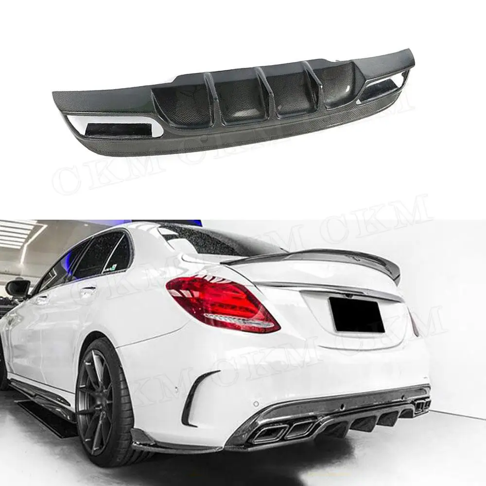 

Задний диффузор из углеродного волокна, спойлер для Mercedes Benz C Class W205 C180 C200 C300 C63 Sedan 2016-2019 FRP, автомобильные аксессуары