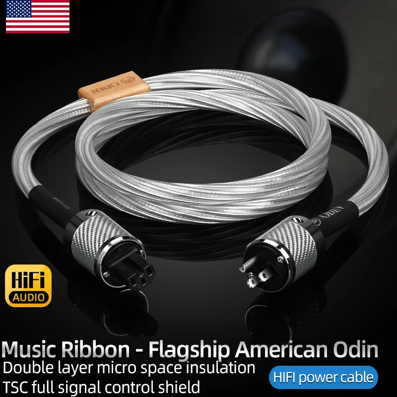 ODIN Hifi Power Cable High-end 7N OCC Pure Silver with EU US Plug Power Cable for CD Amplifier