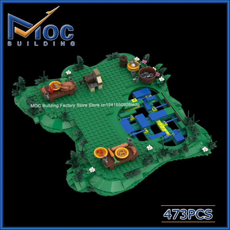 MOC Building Blocks Classic Movie Scene Party Base Extension Model Creative Toys DIY Assemble Bricks Collection Display Gifts