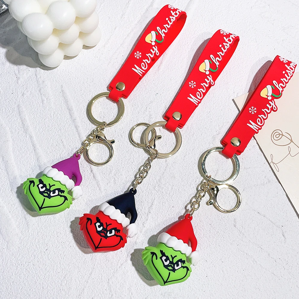 Creative The Grinch Key Ring Keychain Cute Game Handle Key Ring Key Ring Bag Car Suspension Boy Key Suitable for Men