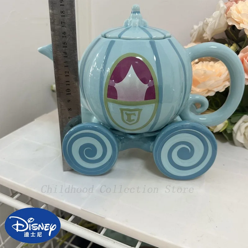 Kawaii Disney Princess Cinderella The Pumpkin Carriage Action Figure Toys Creative Ceramic Kettle Desktop Ornaments Kidsgifts