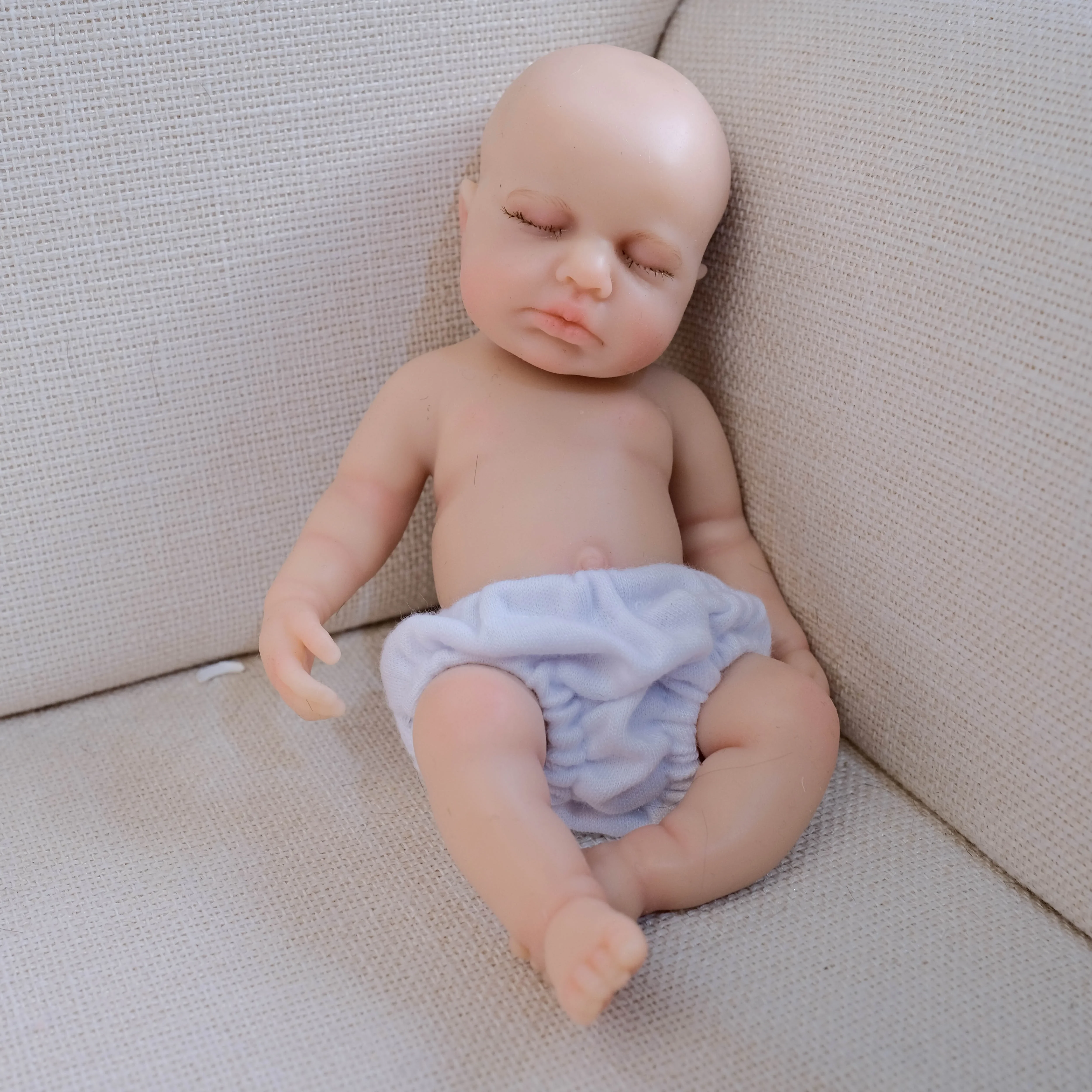 

Newborn Loulou 12'' Full Solid Silicone Soft Doll Lifelike Real Touch Soft Body Flexible Elastic Doll for Collectors