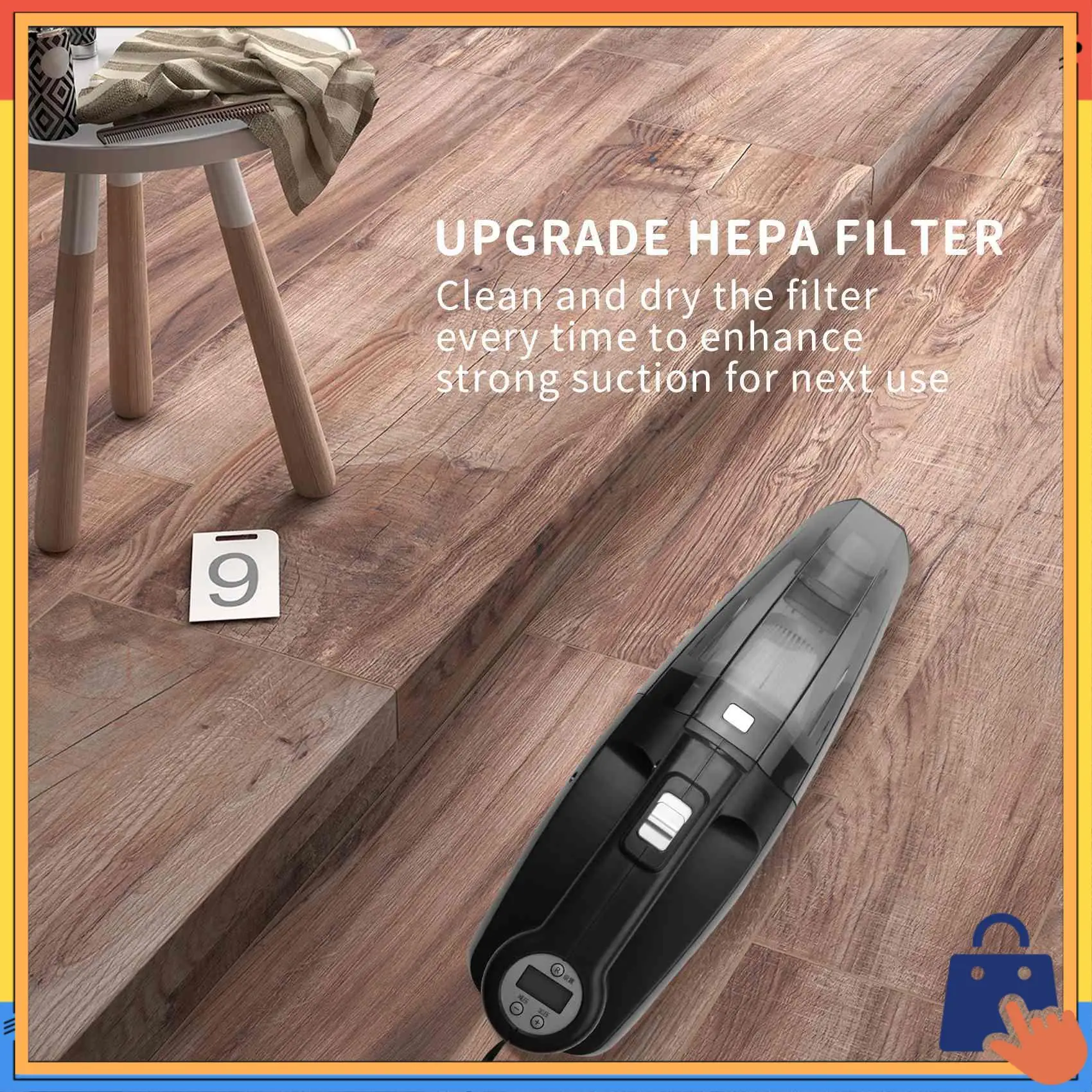 

Upgraded 4 In 1 Car Vacuum Cleaner Tire Inflator 7000PA High Power Suction Wet/Dry Portable Vacuum Cleaner With LCD Display