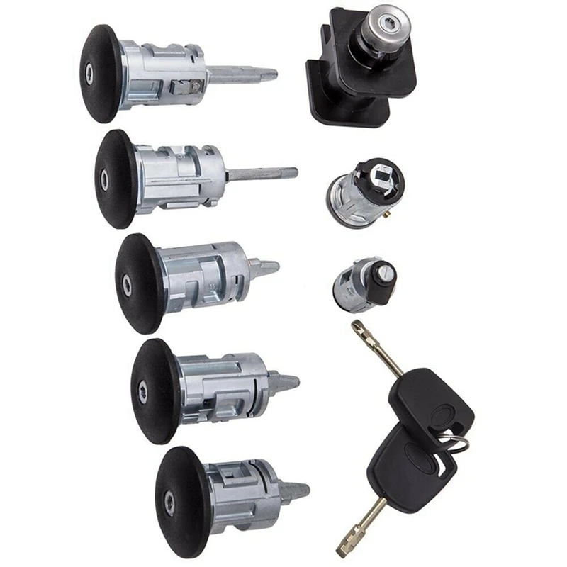 8PCS Complete Lock Set Ignition Switch Left Right Door Lock Trunk Lock For Ford Transit Connect 2002-2013 2T1AV22050AD Parts