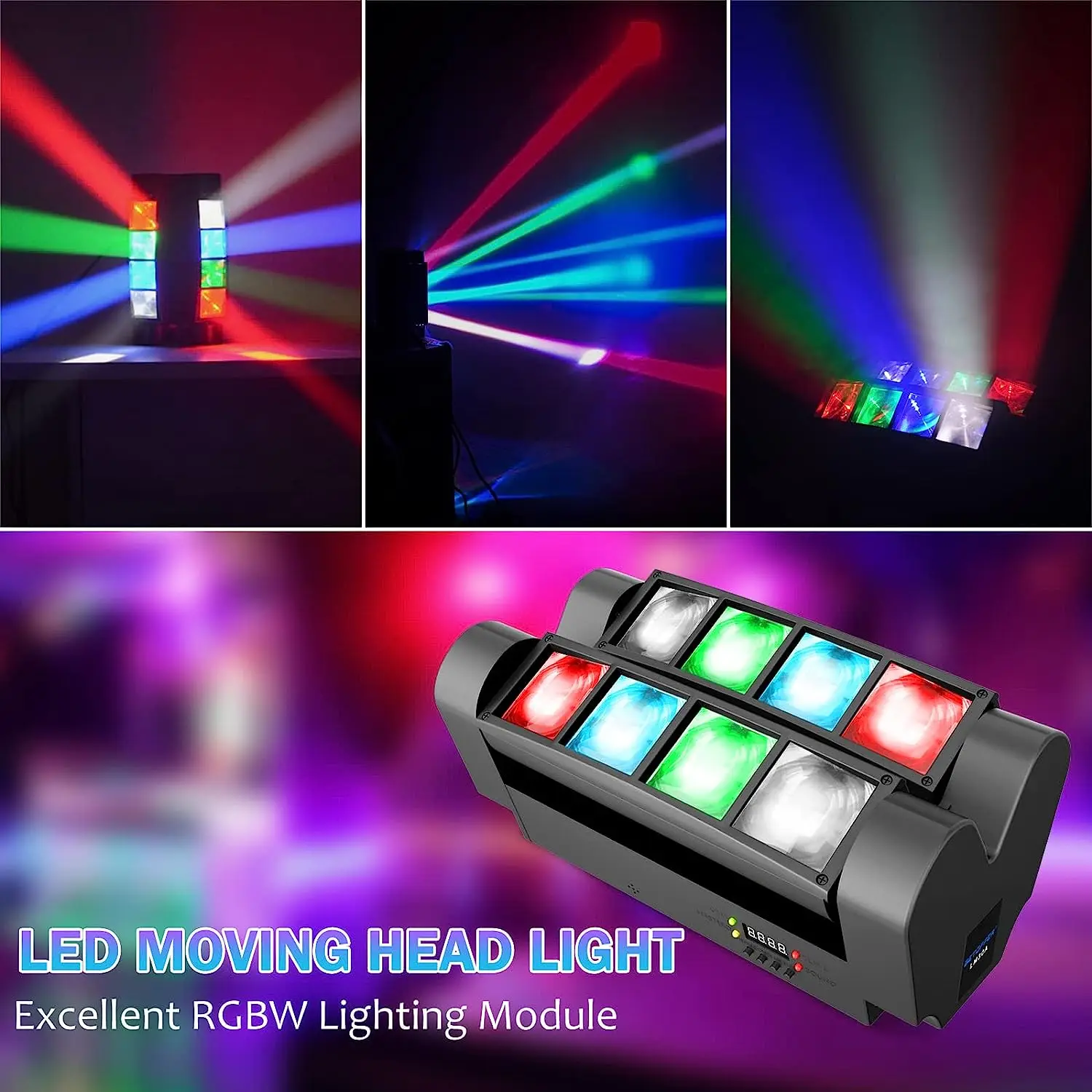 Big Dipper 8x3W LED Moving Spider Lights with DMX512 Master-slave Stage Lighting DJ Lights for Disco Hall Performance LM30A 2pcs