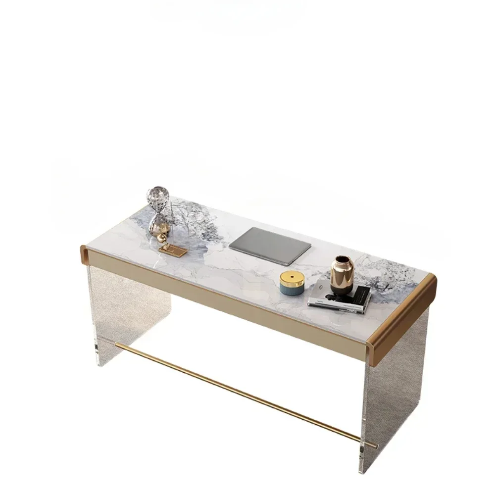

Стол из акриловой каменной плиты, современный минималистичный рабочий стол, усовершенствованный легкий роскошный компьютерный стол