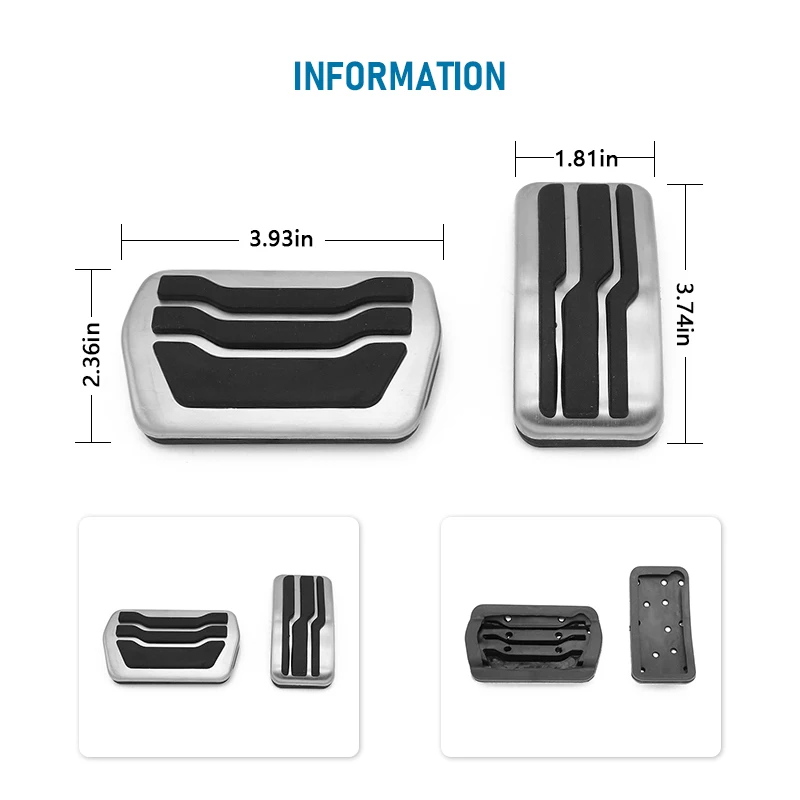 2PCS Pedals Cover Brake Anti-slip Pad For Ford Focus 2 3 4 MK2 MK3 MK4 RS ST 2005-2020 Kuga Escape 2009-2020 Car Accessories