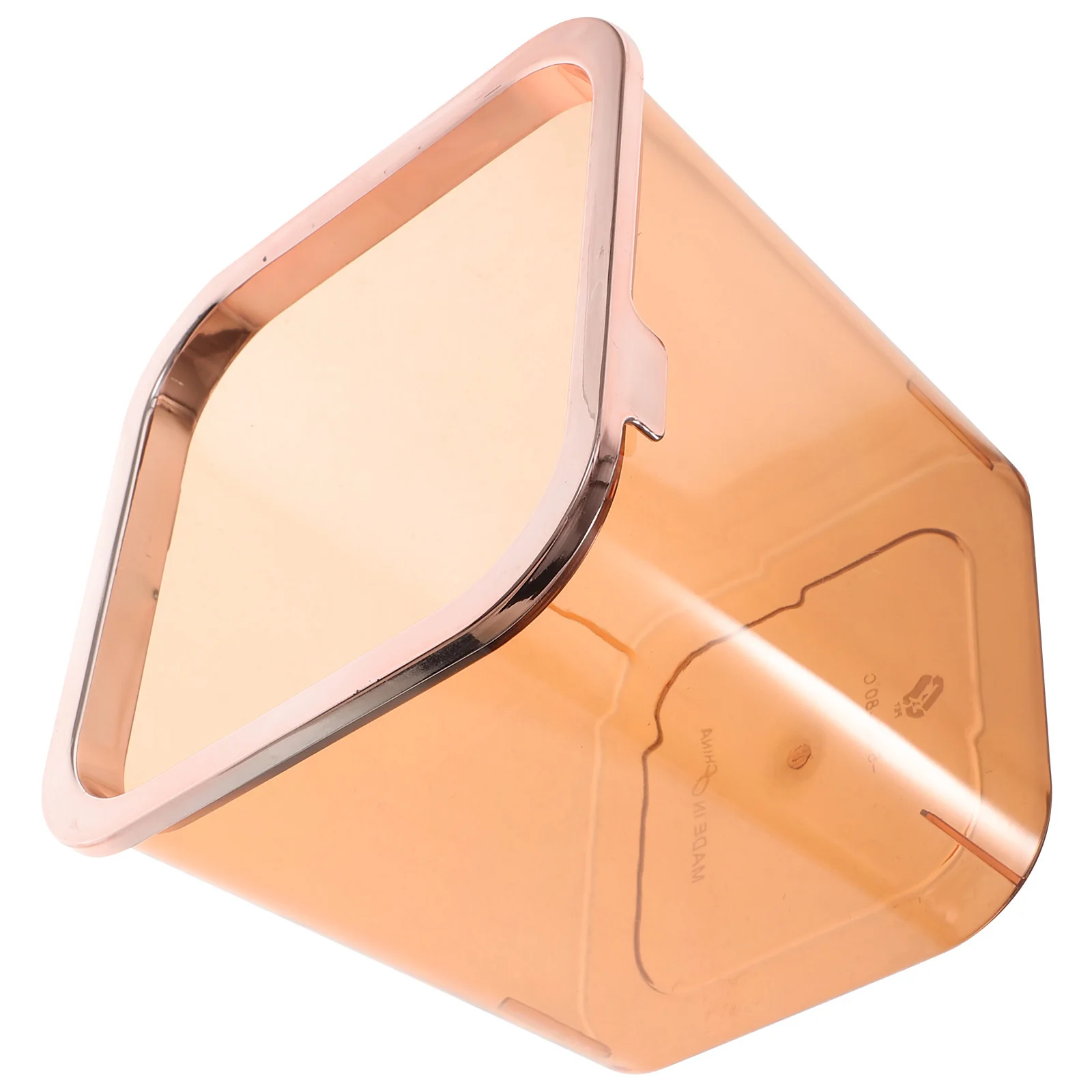

Clear Desktop Trash Can Plastic Household Garbage Bucket Square Wastepaper Bin Portable Storage Container for Bedroom Kitchen