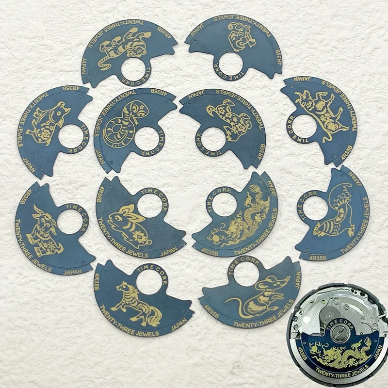 NH35 Movement Zodiac Automatic Hammer Rotor Metal Patch Fits 4R35 4R36 NH35 NH36 Movement Seiko SKX007 Tuna Watch Repair Parts