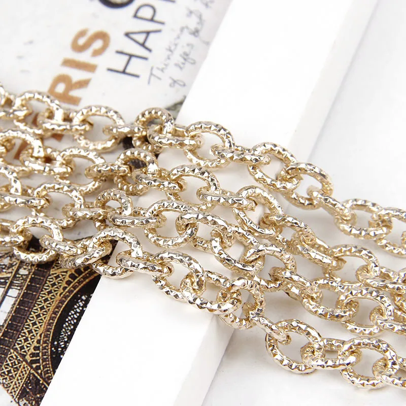 1 Meter Aluminum  Chain Extension 2.3x9.2x14.5mm Keychain Golden New Use by Handmade DIY Jewelry Accessories