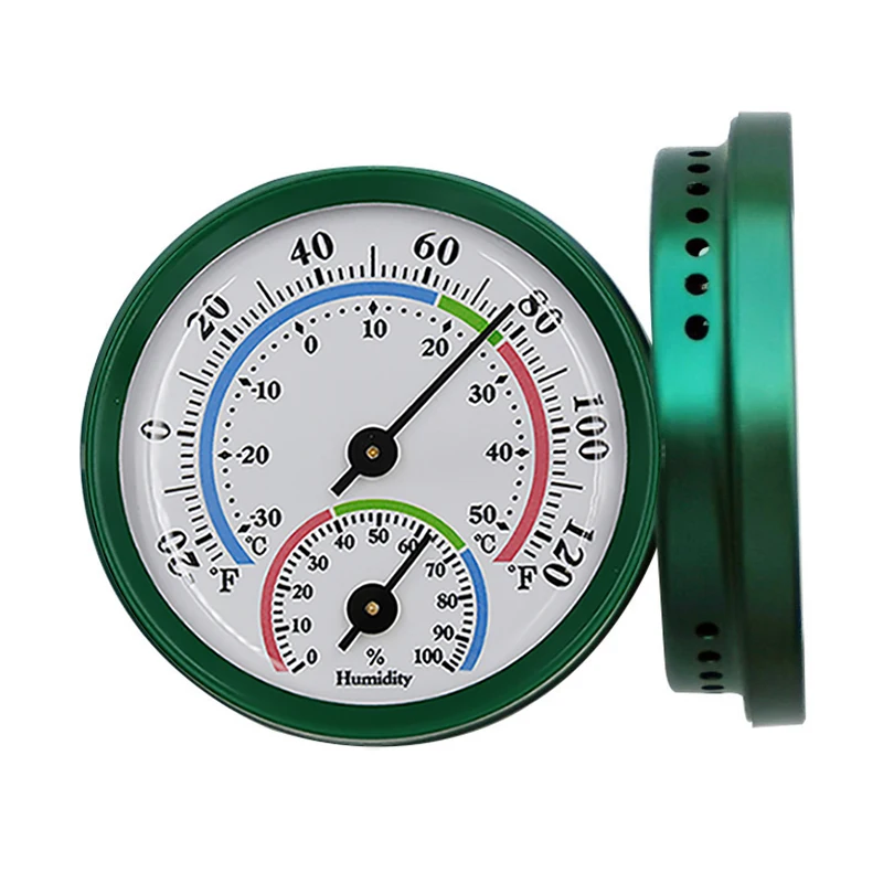 2 in 1 Temperature Hygrometer Analog Humidity Monitor Gauge for Outdoor / Offices / Home Mini Indoor Thermometer