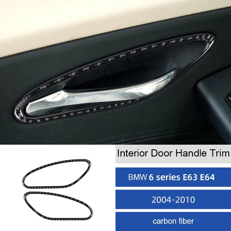 

For BMW 6 Series E63 E64 2004-2010 Carbon Fiber Car Accessories Door Handle Frame Cover Soft Sticker