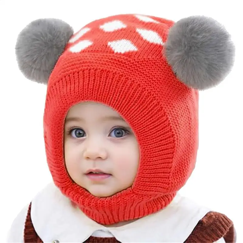 Kids Knitted Earflap Beanies Warm Kids Hat Beanie Earflap Knit Hat Winter Hat Unisex Soft Thicken Kids Cloth For Girls & Kids