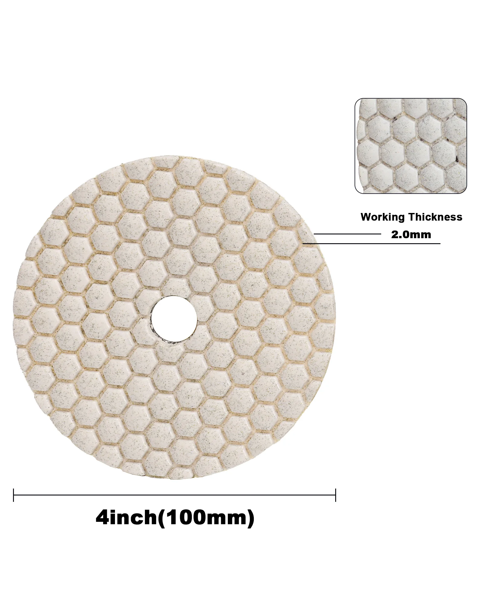 3Pcs/Lot 100mm/4" Diamond Dry Polishing Pads 3 Step Granite Marble Sanding Disc For Granite Marble Diamond Dry Grinding Disc