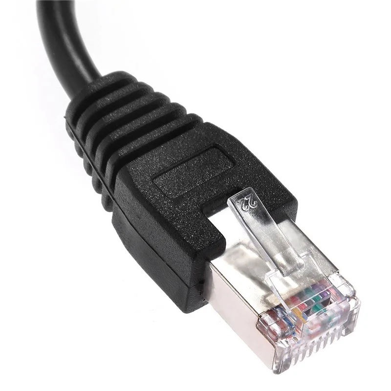ABLJ 2X، 1FT RJ45 ذكر إلى أنثى برغي لوحة جبل إيثرنت LAN كابل تمديد الشبكة