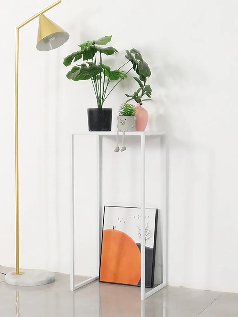 Simple Nordic iron art flower rack, living room, green plant, flower pot rack, sweeping robot storage rack, flower table