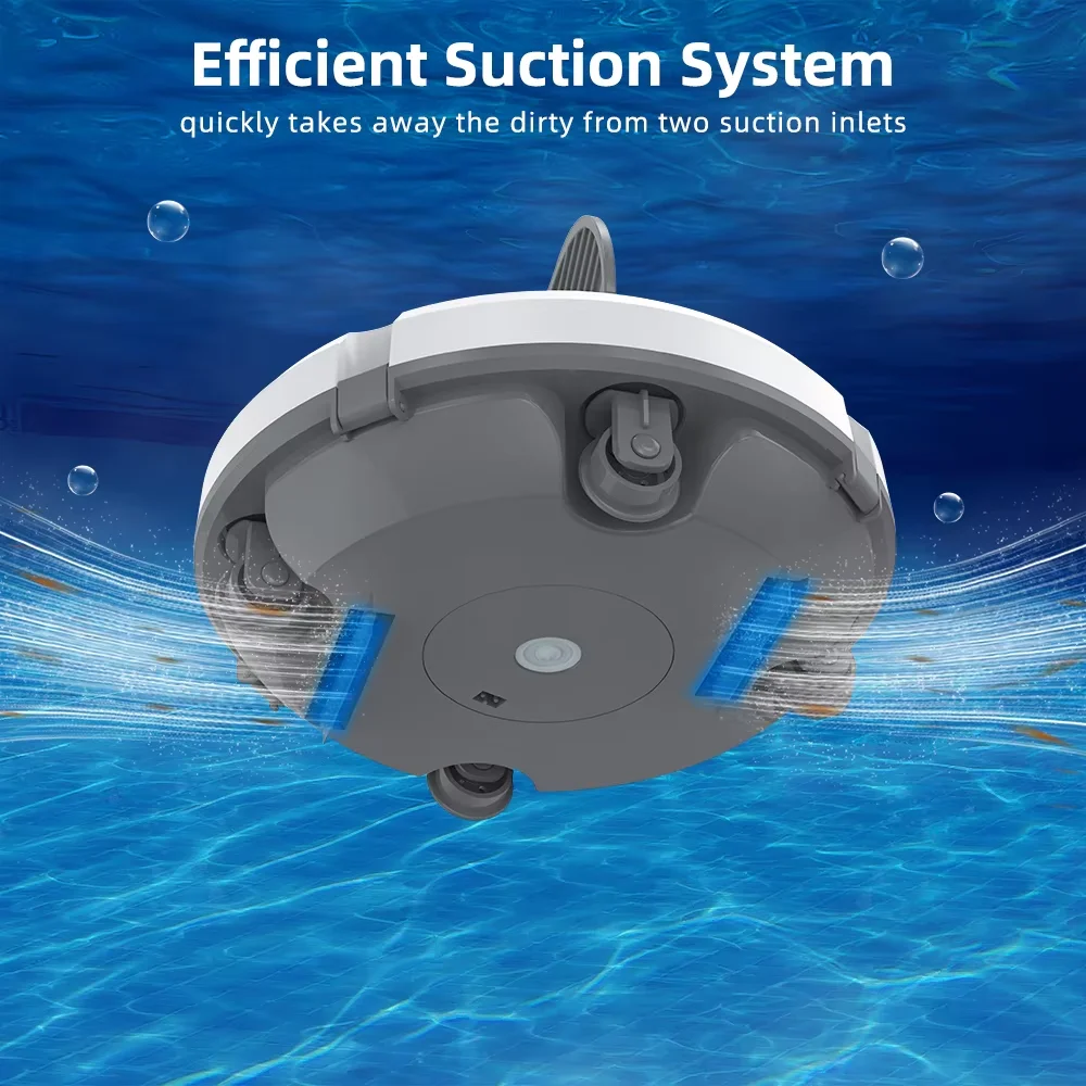 Redkey S100 Robot Pool Cleaner Cordless 28W 5200mAh 130-Min 180μm Filtration Auto-Cleaning Pool Vacuum Cleaner IPX8 Waterproof